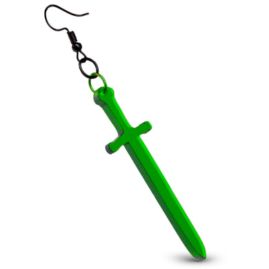 VINTAGE PlasticFactory™ Clear Green Sword Earring