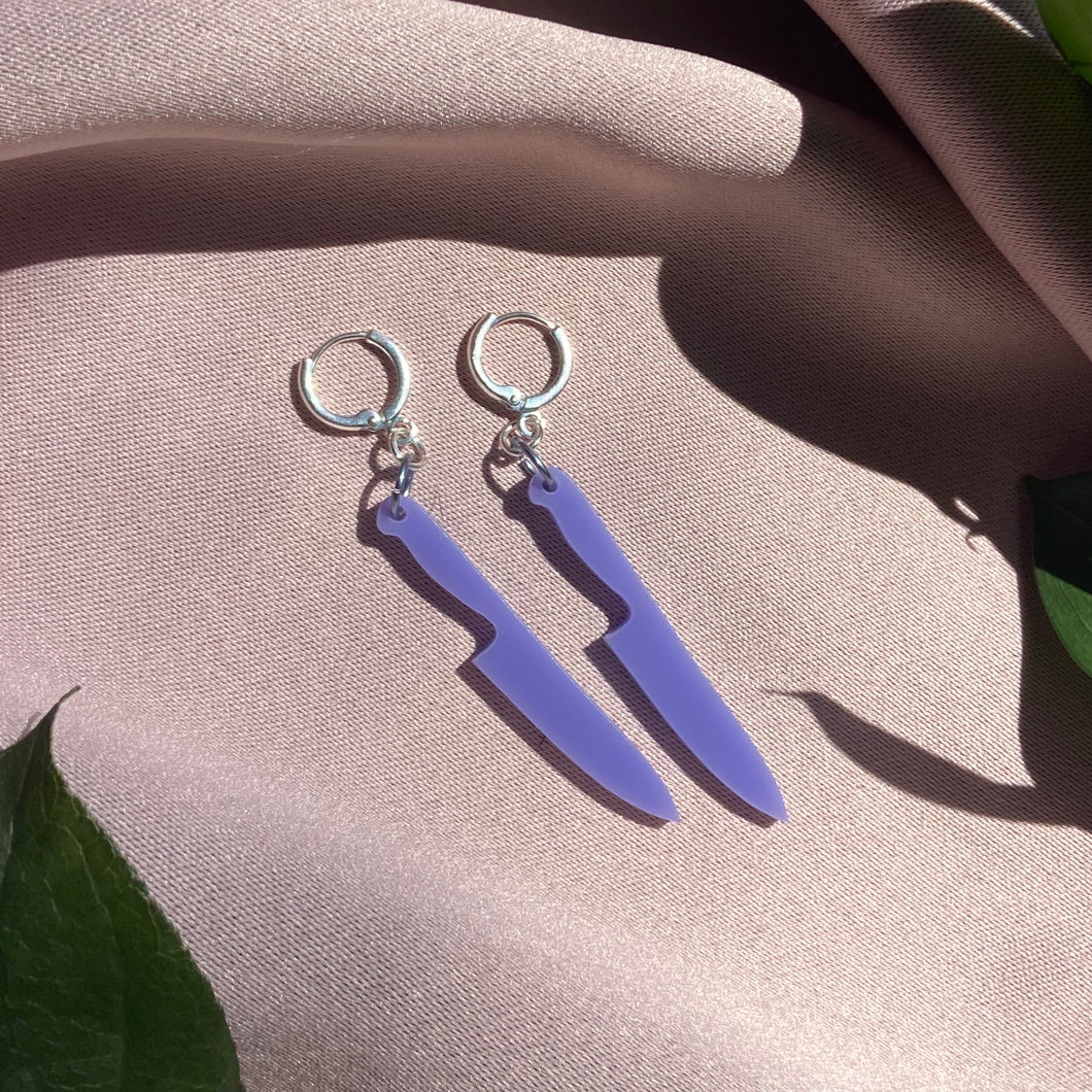Lavender Mini Knife Earrings