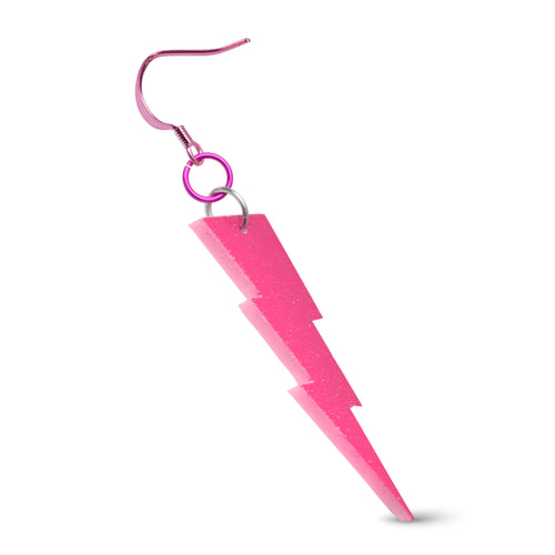 VINTAGE PlasticFactory™ Spray-Painted Pink Bolt Earring
